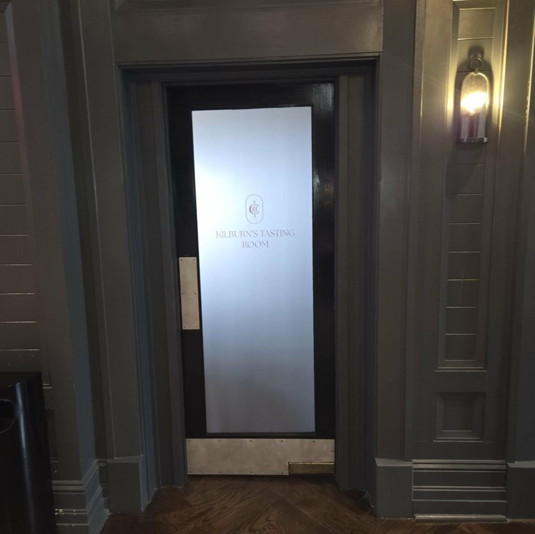 Antique glass-panel door installed at The Campbell House