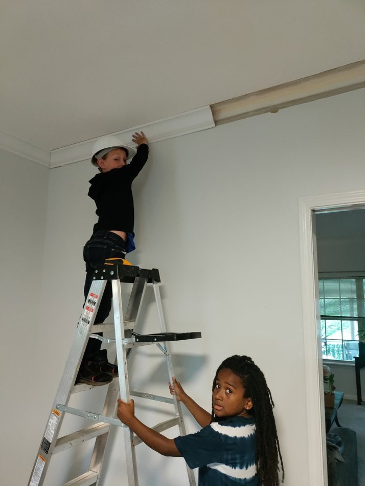 Working together on interior trim